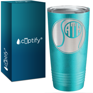 Personalized Monogrammed Tennis Ball Laser Engraved on Stainless Steel Tennis Tumbler
