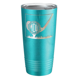 Personalized Monogrammed Golf Ball Laser Engraved on Stainless Steel Golf Tumbler