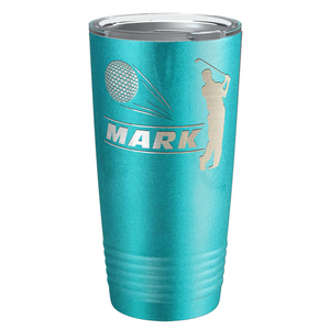 Personalized Golfer Laser Engraved on Stainless Steel Golf Tumbler