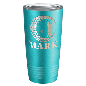 Personalized Golfer in Ball Laser Engraved on Stainless Steel Golf Tumbler