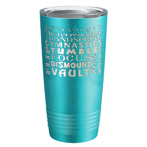 Gymnastics Strength and Focus Laser Engraved on Stainless Steel Gymnastics Tumbler