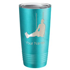 Personalized Male Gymnast Silhouette Laser Engraved on Stainless Steel Gymnastics Tumbler