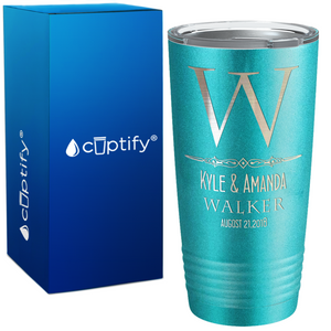 Classic Monogram Anniversary on Wedding 20oz Tumbler