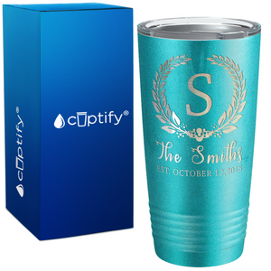 Crest Monogram Anniversary on Wedding 20oz Tumbler