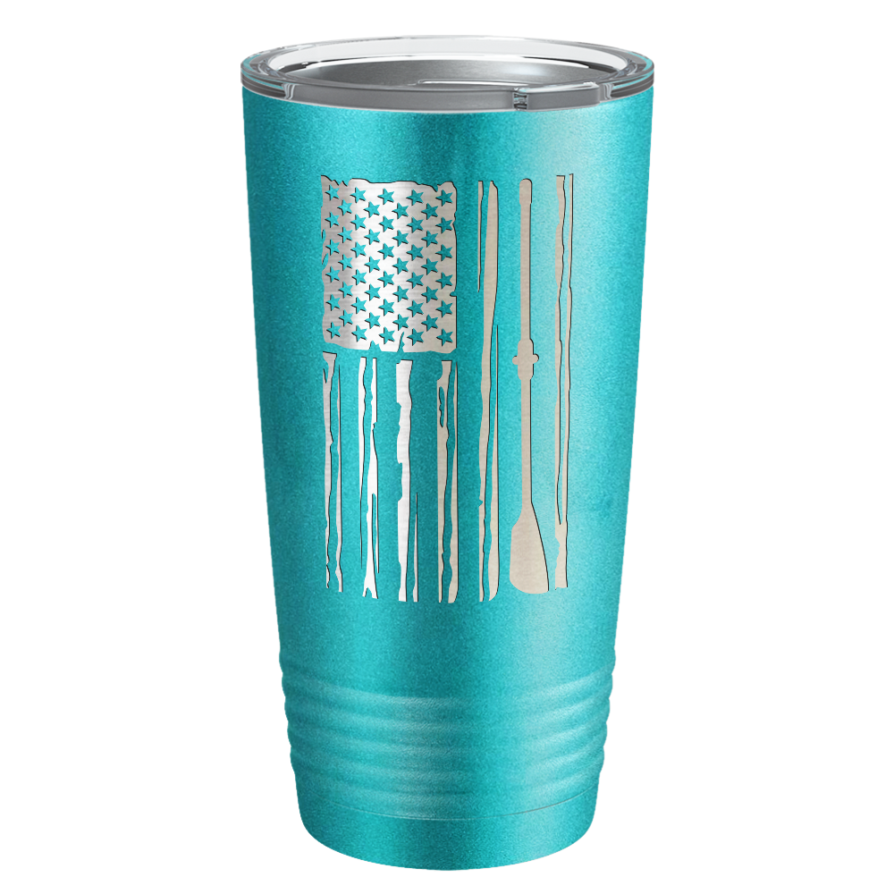 Crew American Flag Laser Engraved on Stainless Steel Crew Tumbler