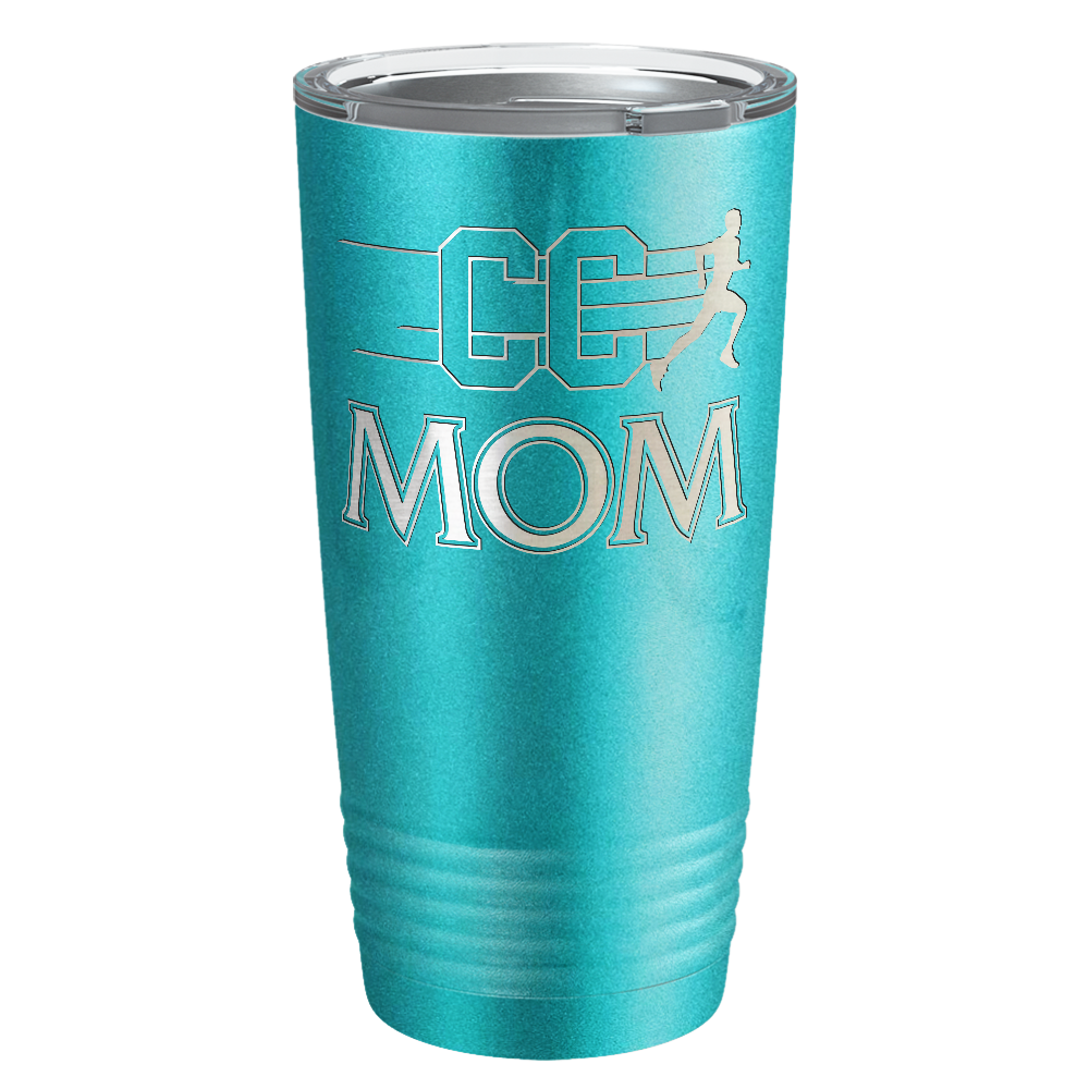 Cross Country Mom Laser Engraved on Stainless Steel Cross Country Tumbler
