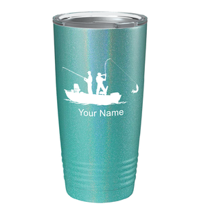 Fishing on a Boat on Stainless Steel Fishing Tumbler