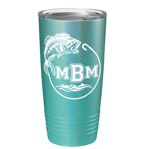 Fishing Monogram on Stainless Steel Fishing Tumbler