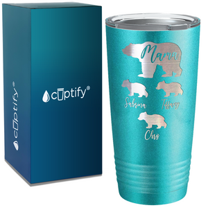 Mama Bear with Three Cubs on Mom 20oz Tumbler