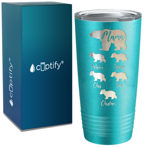 Mama Bear with Five Cubs on Mom 20oz Tumbler