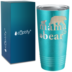 Mama Bear Hearts Laser Engraved Mom 20oz Tumbler