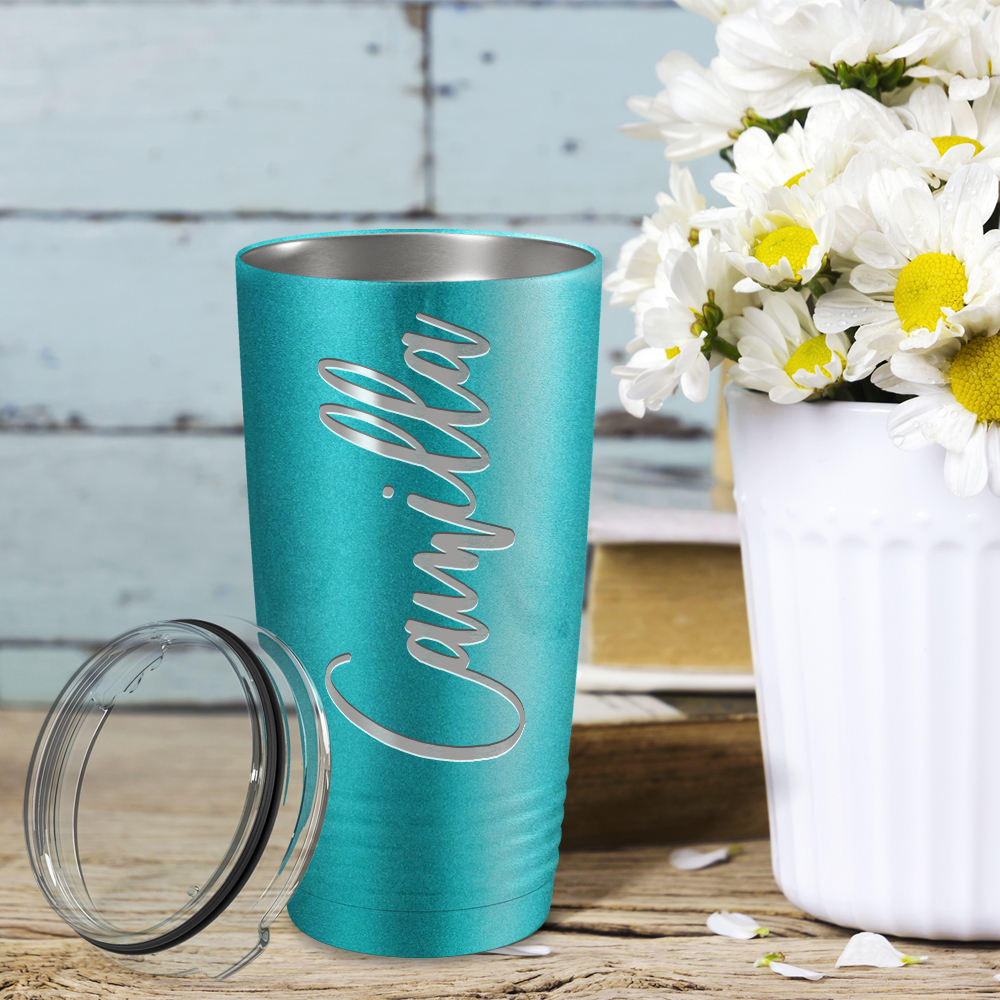 Cuptify Personalized on Seafoam Glitter 20 oz Stainless Steel Ringneck Tumbler