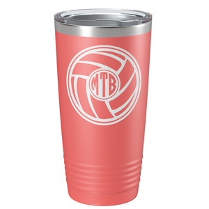 Monogram Volleyball on Stainless Steel Volleyball Tumbler