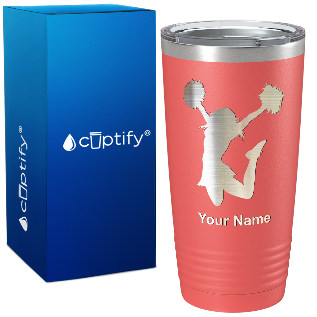 Personalized Cheerleader on 20oz Tumbler