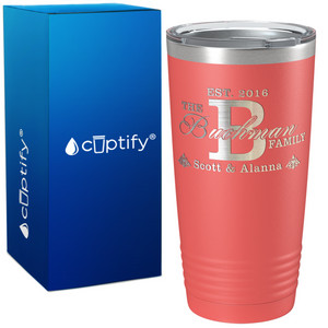 Personalized Monogram Anniversary on Wedding 20oz Tumbler