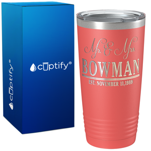 Personalized Anniversary Established on Wedding 20oz Tumbler