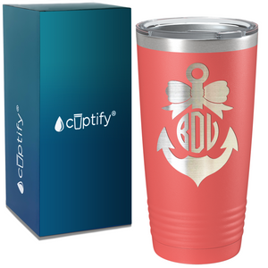 Bowed Anchor Monogram 20oz Tumbler