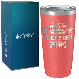 World's Best Mom with Crown on Stainless Steel Mom Tumbler