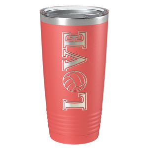 Love Volleyball Laser Engraved on Stainless Steel Volleyball Tumbler