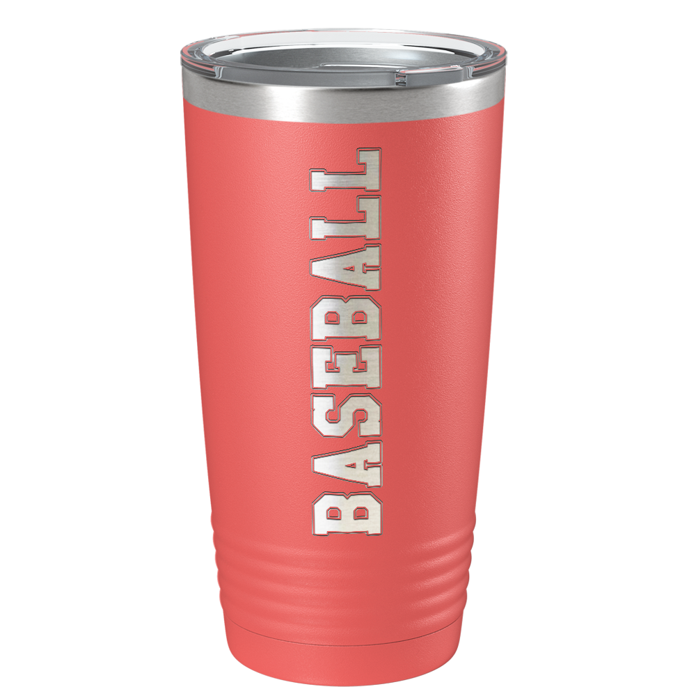 Baseball Laser Engraved on Stainless Steel Baseball Tumbler