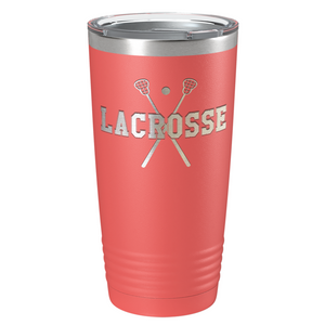 Lacrosse Sticks Laser Engraved on Stainless Steel Lacrosse Tumbler