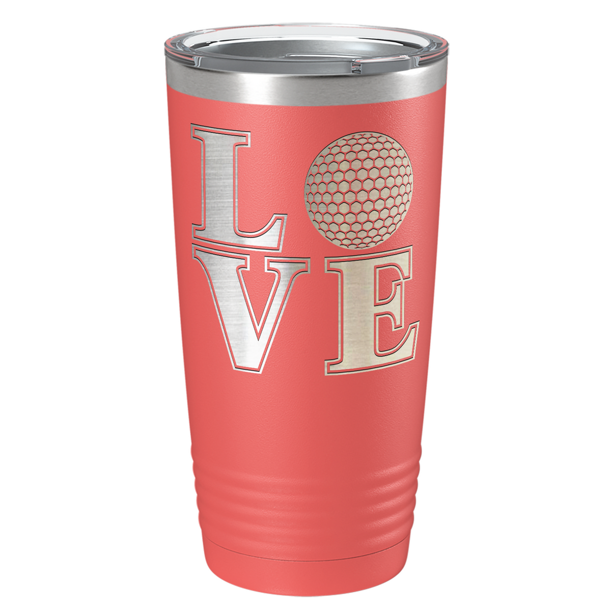 Love Golf Laser Engraved on Stainless Steel Golf Tumbler