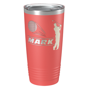 Personalized Golfer Laser Engraved on Stainless Steel Golf Tumbler