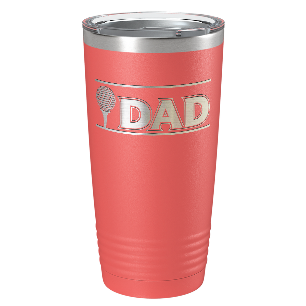 Golf Dad with Golf Ball Laser Engraved on Stainless Steel Golf Tumbler