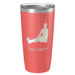 Personalized Male Gymnast Silhouette Laser Engraved on Stainless Steel Gymnastics Tumbler