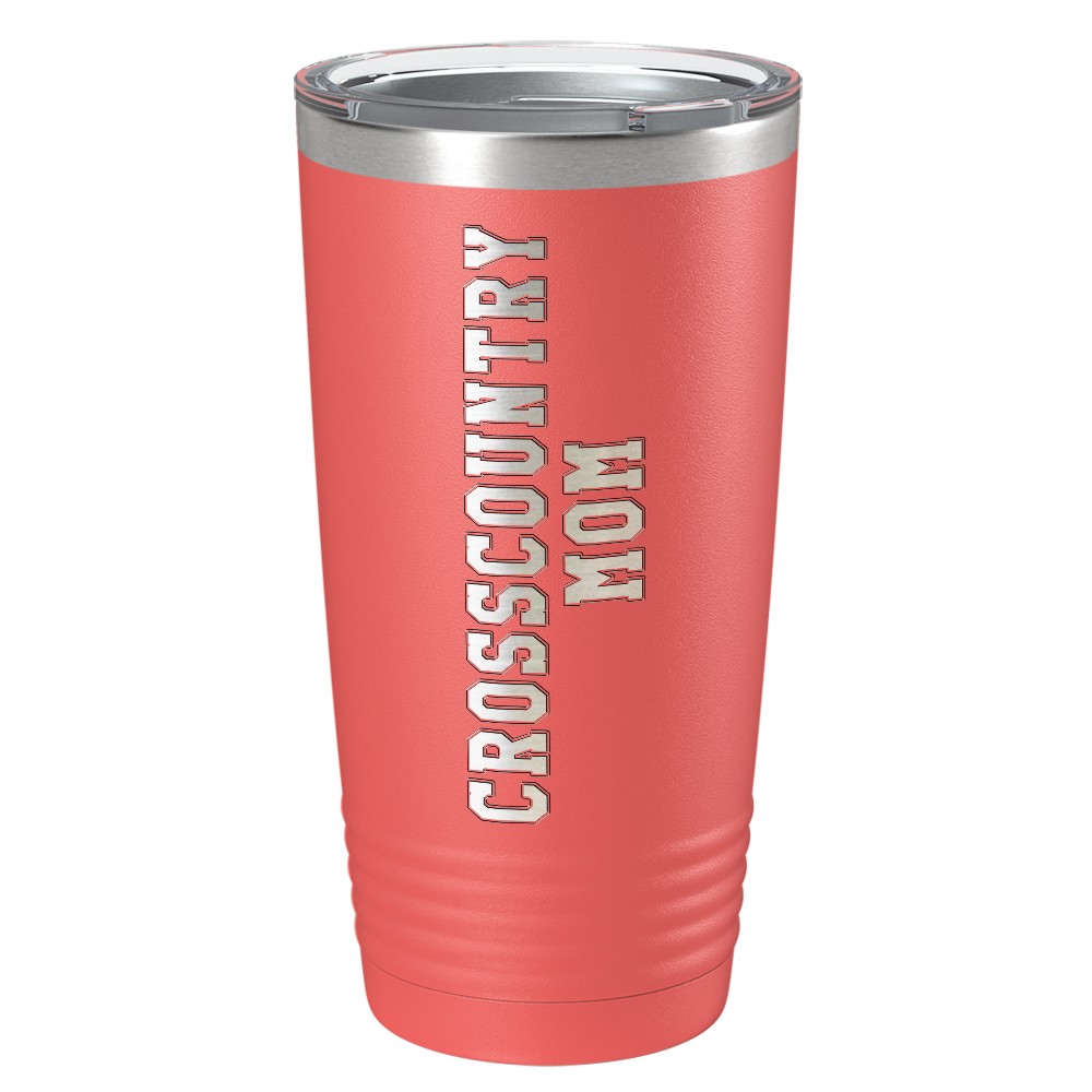 Cross Country Mom Laser Engraved on Stainless Steel Cross Country Tumbler
