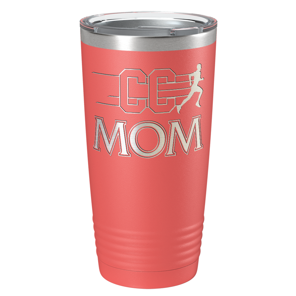 Cross Country Mom Laser Engraved on Stainless Steel Cross Country Tumbler