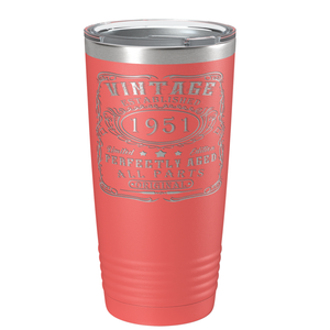 1951 Vintage Perfectly Aged 70th on Stainless Steel Tumbler