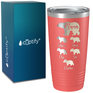 Mama Bear with Five Cubs on Mom 20oz Tumbler