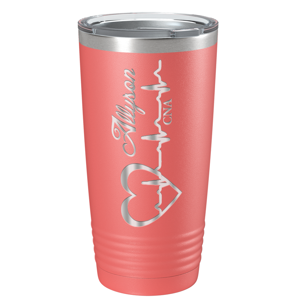 Personalized Nurse Laser Engraved 20oz Tumbler - Guava Matte
