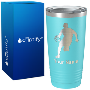 Personalized Basketball Player Silhouette on 20oz Tumbler