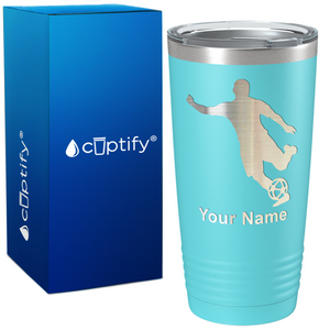 Personalized Soccer Player Silhouette on 20oz Tumbler