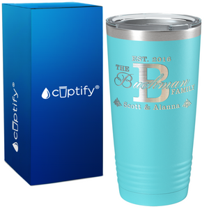 Personalized Monogram Anniversary on Wedding 20oz Tumbler