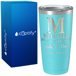 Monogrammed Anniversary Date on Wedding 20oz Tumbler