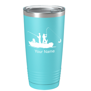 Fishing on a Boat on Stainless Steel Fishing Tumbler