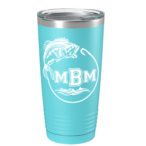 Fishing Monogram on Stainless Steel Fishing Tumbler