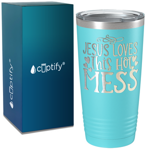 Jesus Loves This Hot Mess on Easter 20oz Tumbler