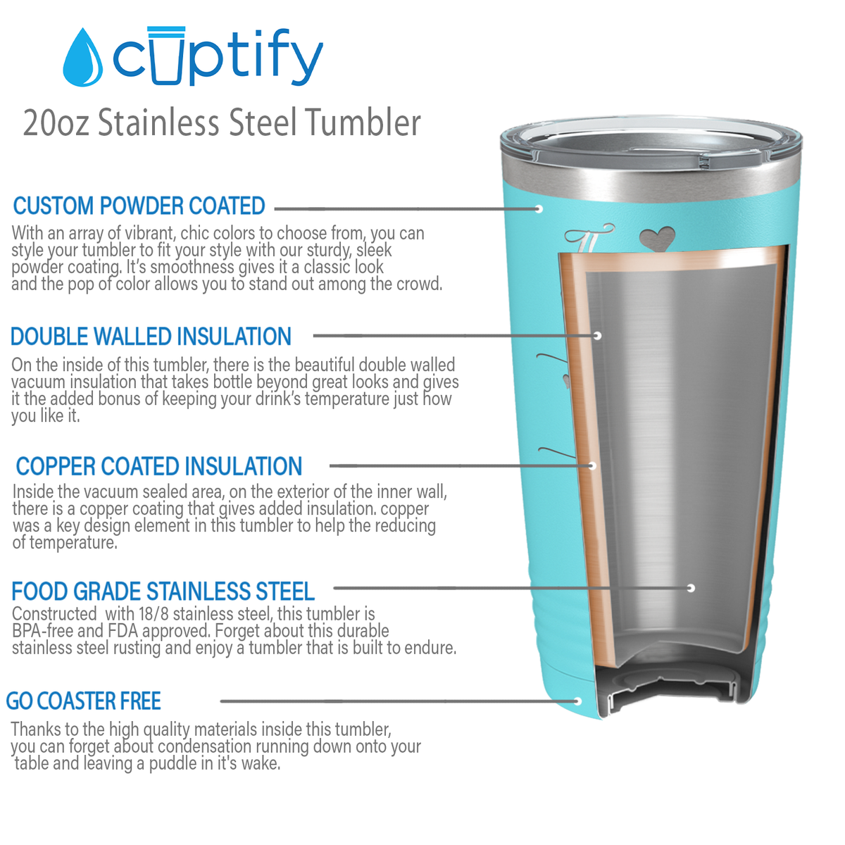 There is no Better Friend than a Sister on Lite Blue 20 oz Stainless Steel Ringneck Tumbler