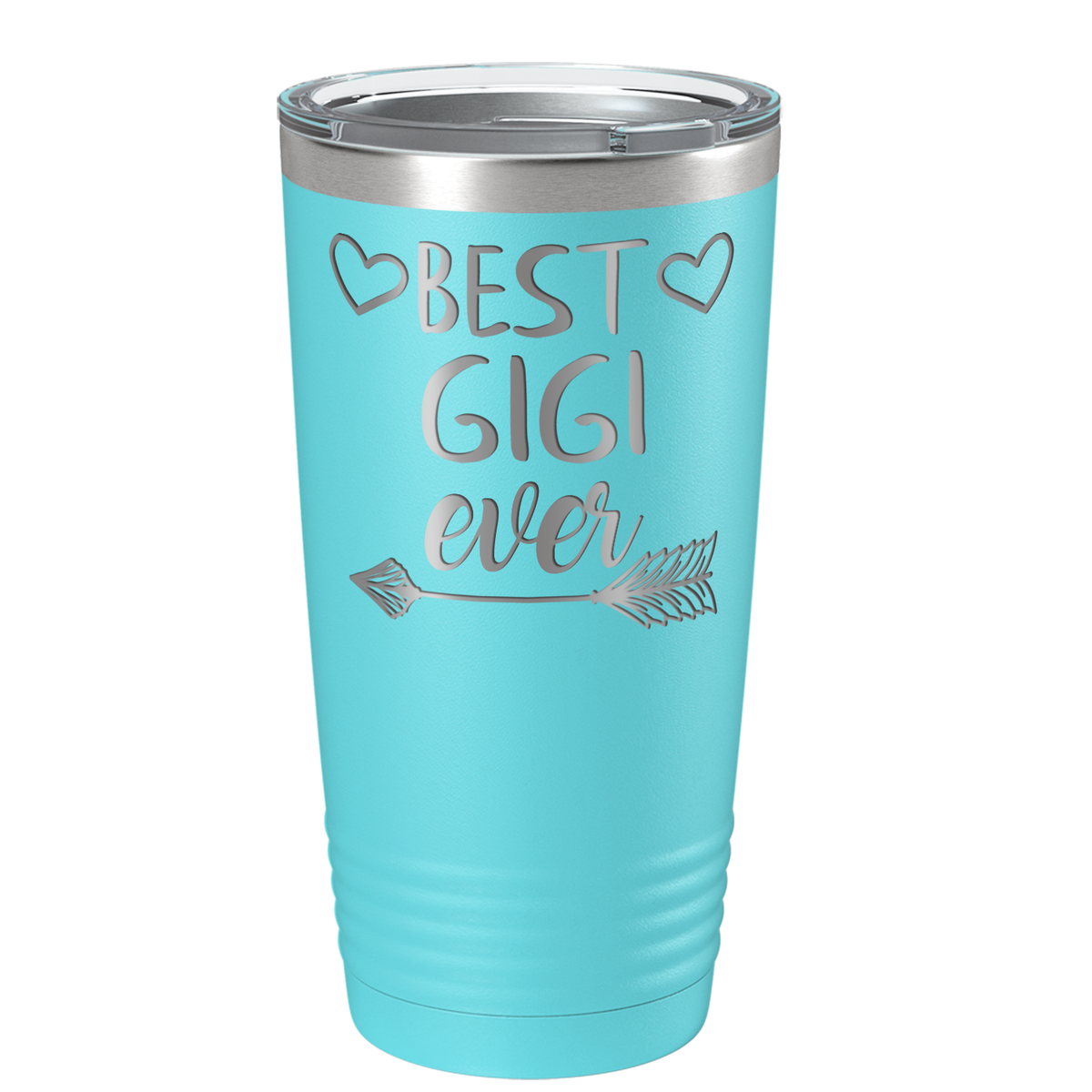 Best Gigi Ever on Lite Blue 20 oz Stainless Steel Ringneck Tumbler
