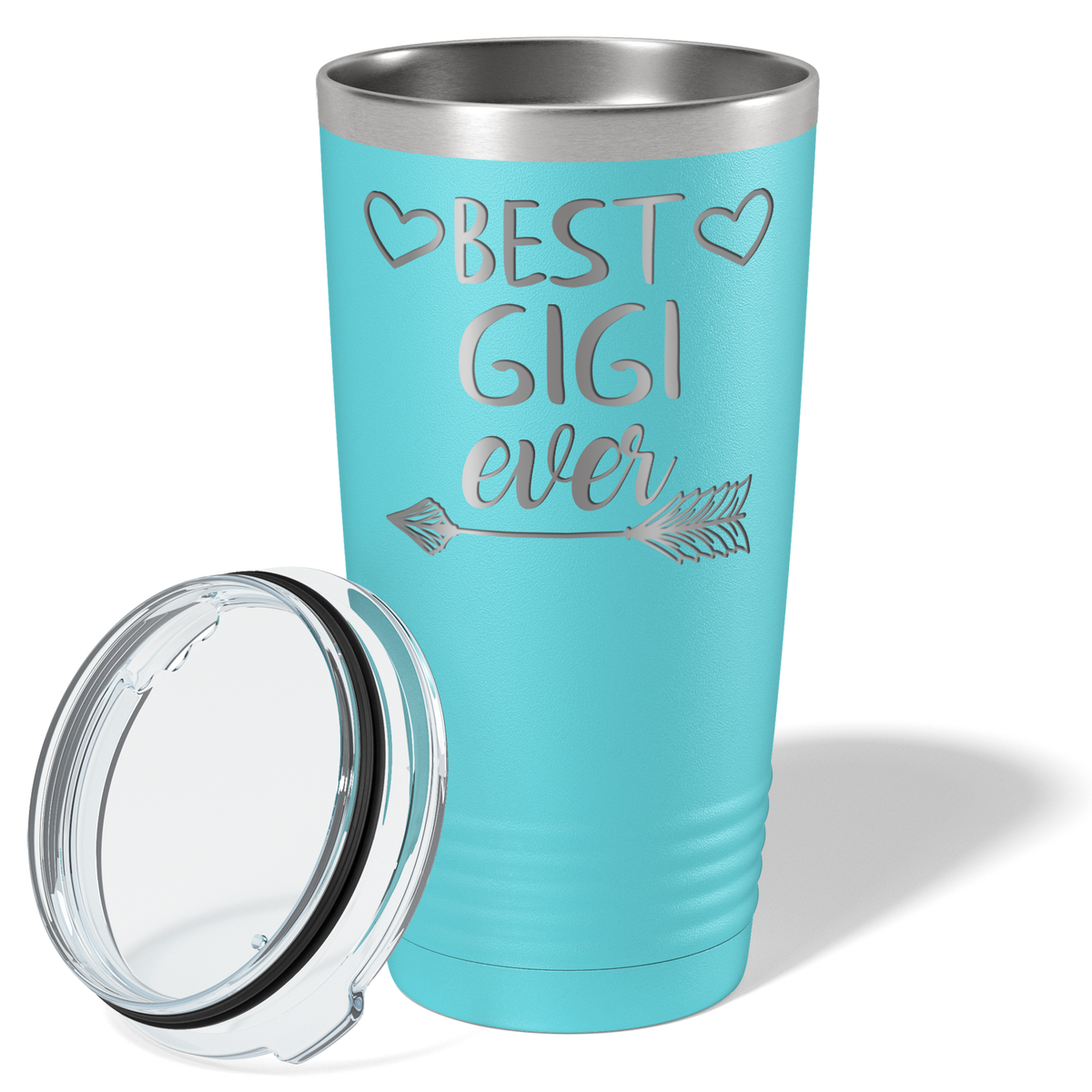 Best Gigi Ever on Lite Blue 20 oz Stainless Steel Ringneck Tumbler