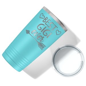 Best Gigi Ever on Lite Blue 20 oz Stainless Steel Ringneck Tumbler