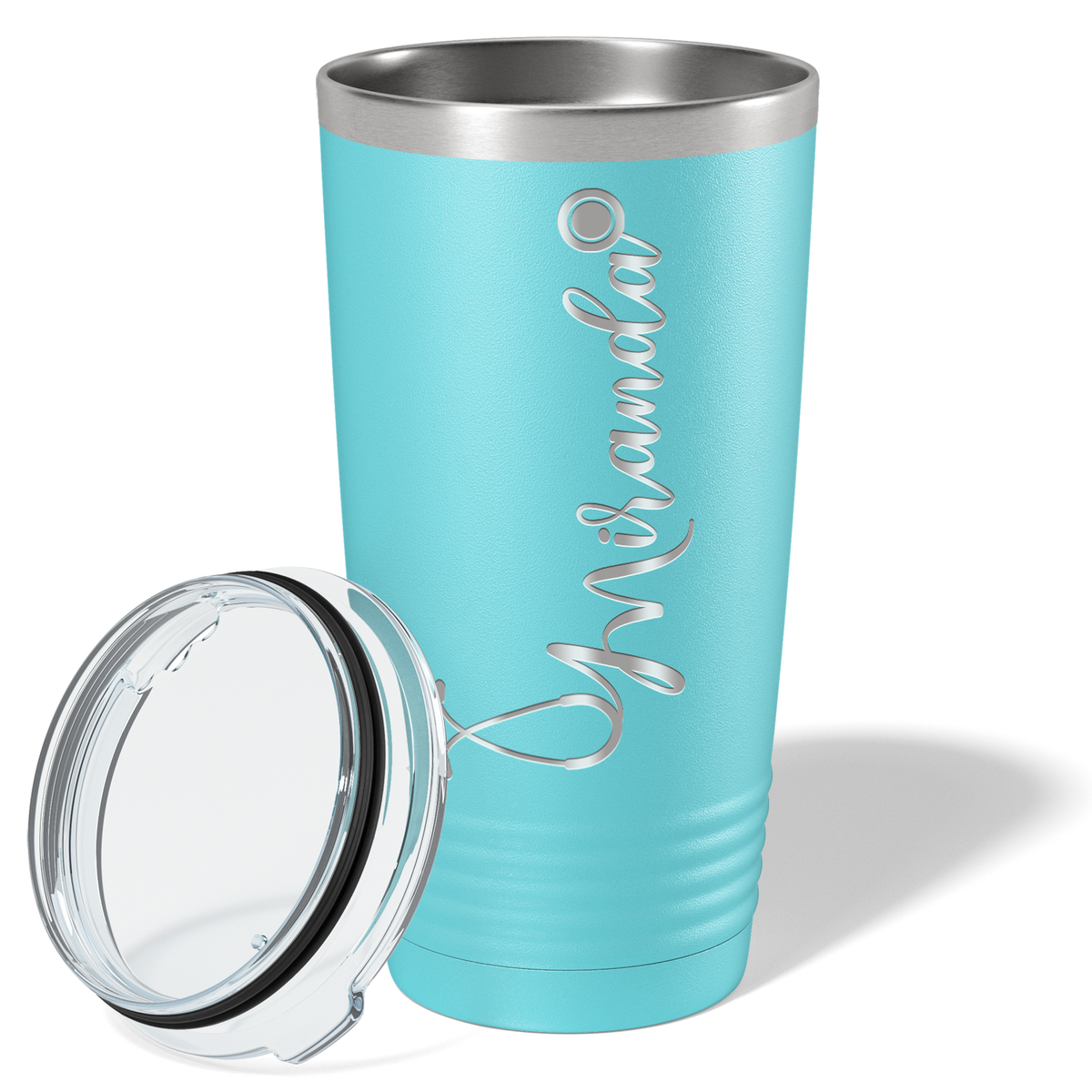 Personalized Nurse Laser Engraved 20oz Tumbler - Lite Blue Matte