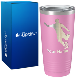 Personalized Soccer Player Silhouette on 20oz Tumbler