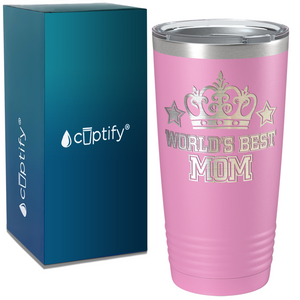 World's Best Mom with Crown on Stainless Steel Mom Tumbler