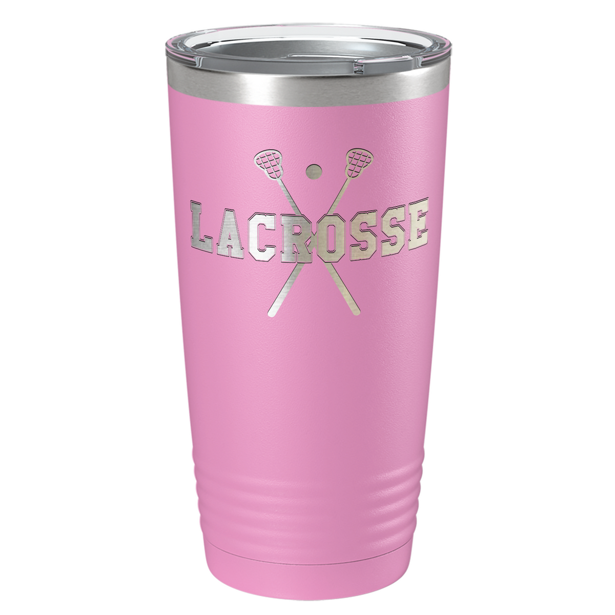 Lacrosse Sticks Laser Engraved on Stainless Steel Lacrosse Tumbler