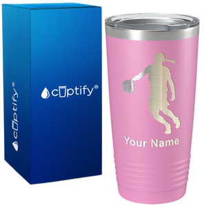 Personalized Basketball Girl Player Silhouette on 20oz Tumbler